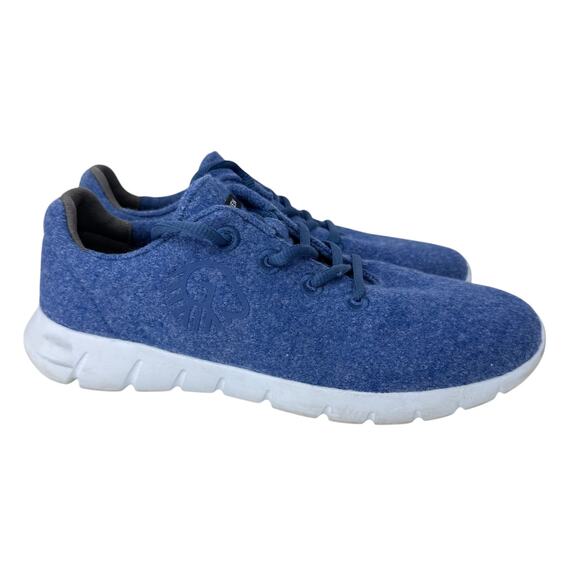 Giesswein Merino Runners Casual Sneakers Womens‎ 40 9.5 Ocean Blue Wool Lace Up - Picture 1 of 12